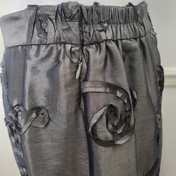 Vtg Midi Skirt Size 10 Womens Silver Textured Fairy Grunge Steampunk WhimsiGoth - Picture 8 of 13